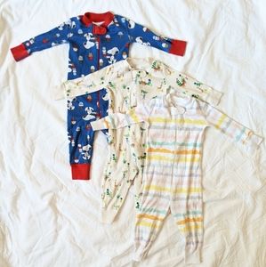 Hanna Andersson Bundle of 3 Sleeper Pajamas 12-18